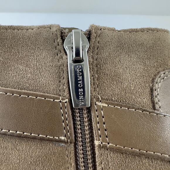 Vince Camuto Erillie Buckle Block Heel Bootie Ankle Boot in Wild Mushroom W-7 - Picture 8 of 12